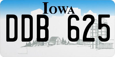 IA license plate DDB625