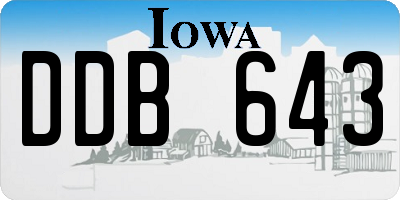 IA license plate DDB643