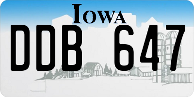 IA license plate DDB647