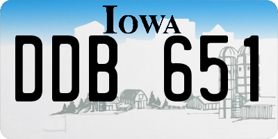 IA license plate DDB651