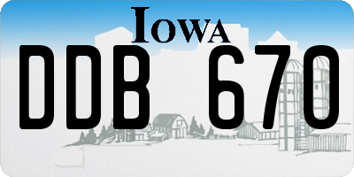 IA license plate DDB670