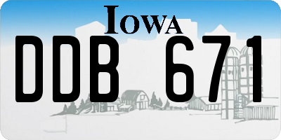IA license plate DDB671
