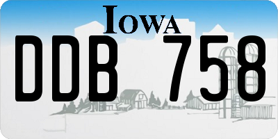 IA license plate DDB758