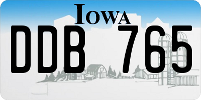 IA license plate DDB765