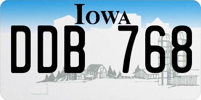IA license plate DDB768
