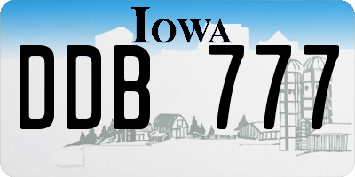 IA license plate DDB777