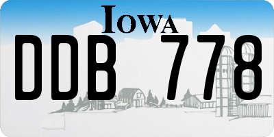 IA license plate DDB778