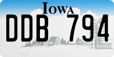 IA license plate DDB794