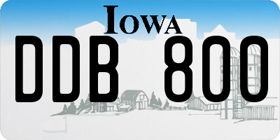 IA license plate DDB800