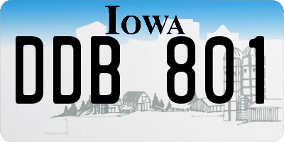 IA license plate DDB801