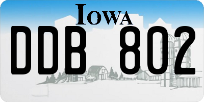 IA license plate DDB802