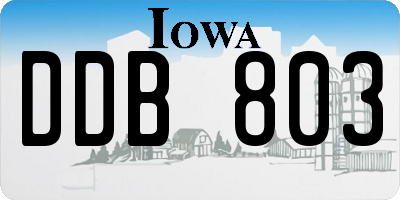 IA license plate DDB803