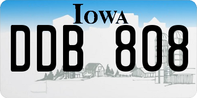 IA license plate DDB808