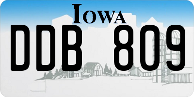 IA license plate DDB809