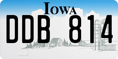 IA license plate DDB814