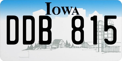 IA license plate DDB815
