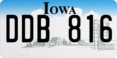 IA license plate DDB816