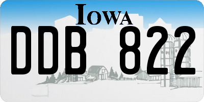 IA license plate DDB822