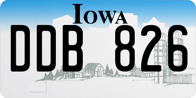 IA license plate DDB826