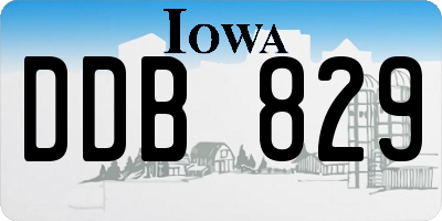 IA license plate DDB829