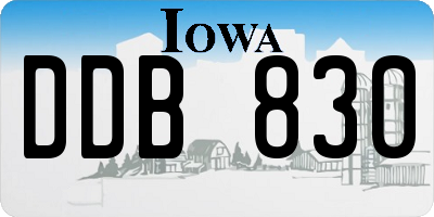 IA license plate DDB830