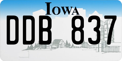 IA license plate DDB837