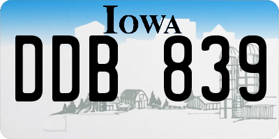 IA license plate DDB839