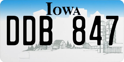 IA license plate DDB847