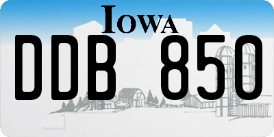 IA license plate DDB850