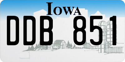 IA license plate DDB851