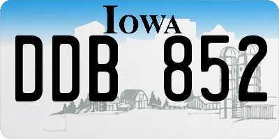 IA license plate DDB852