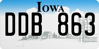 IA license plate DDB863