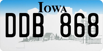 IA license plate DDB868