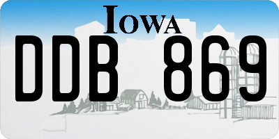 IA license plate DDB869