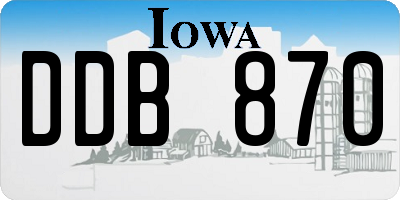IA license plate DDB870