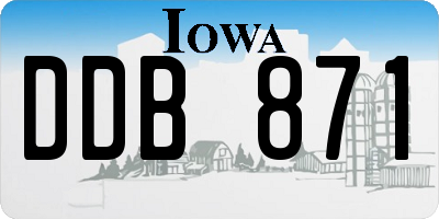 IA license plate DDB871