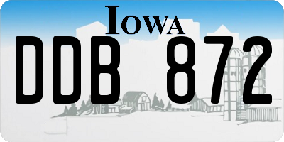 IA license plate DDB872