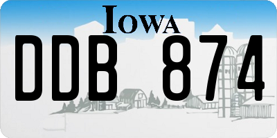 IA license plate DDB874