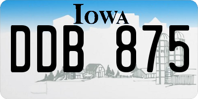 IA license plate DDB875