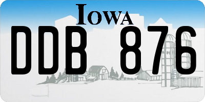 IA license plate DDB876