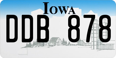 IA license plate DDB878