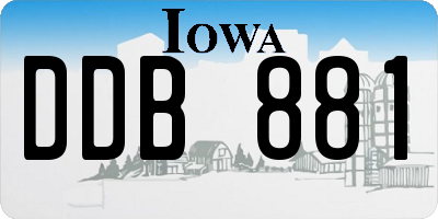 IA license plate DDB881