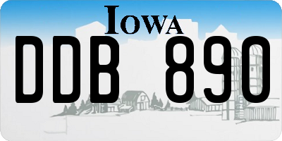 IA license plate DDB890