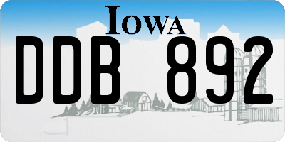IA license plate DDB892