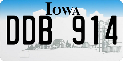 IA license plate DDB914