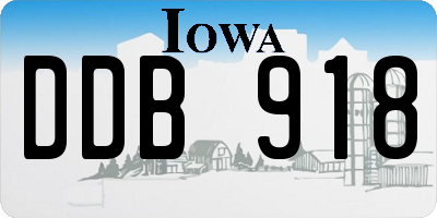 IA license plate DDB918