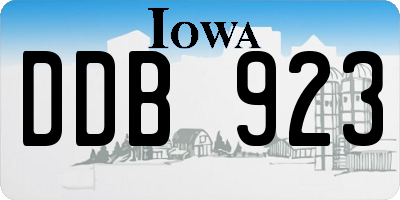 IA license plate DDB923