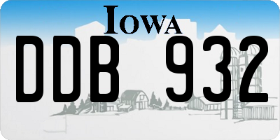 IA license plate DDB932