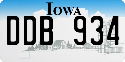 IA license plate DDB934