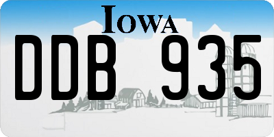 IA license plate DDB935